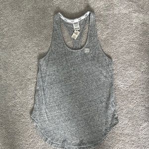 NWT VS PINK Racerback Grey Tank Top Small